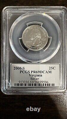 8 States 25c Pcgs Pr69dcam From 1999 To 2007 See Photos