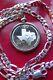 900 SILVER PROOF TEXAS USA Quarter Pendant on 20 Wide ITALY. 925 Silver Chain