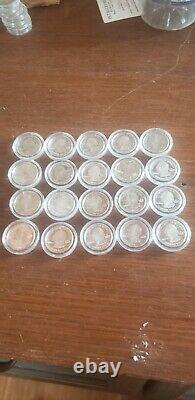 90% Silver Lot 20 Quarters $5 FV Half of a Roll proof state. Great condition