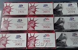 9 Sets Us Mint State Quarters Silver Proof Set With 1999 Key Date Set