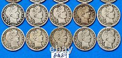 Barber Quarters Lot of 20 Coins with PARTIAL LIBERTIES SILVER QUARTERS #BQ24