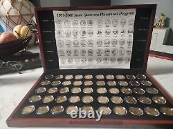 Boxed Set of 50 State Quarters 1999 2008 with COA layered in 24 Karat Gold