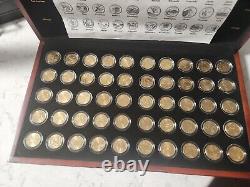 Boxed Set of 50 State Quarters 1999 2008 with COA layered in 24 Karat Gold