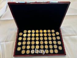Boxed Set of 56 State Quarters 1999 2009 with COA layered in 24 Karat Gold
