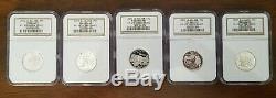 COMPLETE SET of SILVER PROOF ULTRA CAMEO 1999-2008 50 STATE QUARTERS NGC COINS
