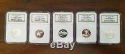 COMPLETE SET of SILVER PROOF ULTRA CAMEO 1999-2008 50 STATE QUARTERS NGC COINS