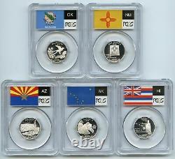 Collection of (1999-2009)50 State & 6 Territories Silver Quarters PCGS PR69DCAM