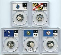 Collection of 50 State & 6 Territories Silver Quarters PCGS PR69DCAM, 1999-2009