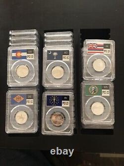 Complete 50 State Quarter Collection Silver PCGS PR69 Flag Series