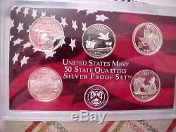 Complete Run of Silver State Quarter Proof Sets 2004-2008 Great Gift