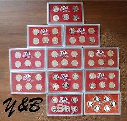 Complete Set 1999-2008+2009 US 90% SILVER PROOF State Territorie Quarter 56 coin
