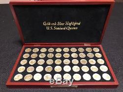 Complete Set Gold And Silver Highlighted U. S. Statehood Quarters, 50 Coins