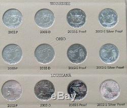Complete Set Of 1999 to 2003 State Quarter Set In Dansco Album WithSilver Proofs