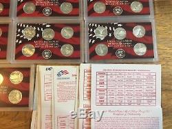 Complete Set Silver Proof State Quarters, 50 Coins, 1999-2008, Mint Cases, withCOA