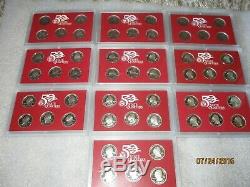 Complete Set of 1999-2008 U. S. 90% SILVER PROOF 50 State Quarters