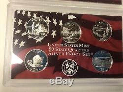 Complete Set of 1999-2008 U. S. 90% SILVER PROOF 50 State Quarters Free Shipping
