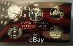 Complete Set of 1999-2008 U. S. 90% SILVER PROOF State Quarters 50 coins