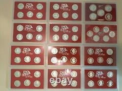 Complete Set of 1999-2010 U. S. 90% SILVER PROOF Quarters 61 Coins