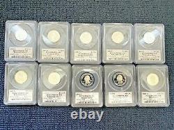 Complete Silver State Quarter 56-Coin Set PCGS PR69 DCAM Flag Label 1999 2009