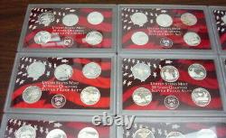 Complete Silver State Quarter Proof Coins From 1999 2008 (no Box Or Coa)