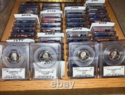 Complete US 1999- 2008 Silver State Quarters plus 6 Territories Pcgs 69 DC