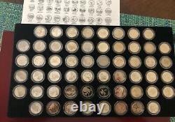 Complete US Territories & State Quarters PROOF Set, 56 silver &56 clad +wood box