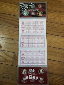 Complete set of U. S. Mint Silver Proof Sets with State Quarters1999-2008,109 Coins