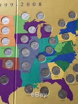 Completed First State Quarters Of US Collectors Map 1999-2008