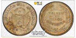 EL SALVADOR. 25 Centavos, 1911. Birmingham (Heaton) Mint. PCGS MS-63