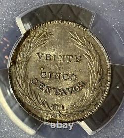 EL SALVADOR. 25 Centavos, 1911. Birmingham (Heaton) Mint. PCGS MS-63