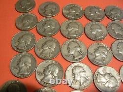 FULL DATES Roll Of 40 $10 Value 90% Silver Washington Quarters 60's 50's 40's