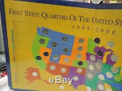 First State Quarters Of The United States Collector's Map 1999 2008