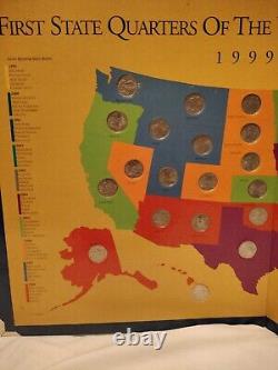 First State Quarters of The US Collectors Map 99-08 Commemorative Coins COMPLETE