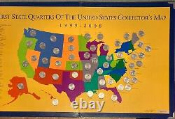 First State Quarters of the United States Collector's Map 1999-2008 Complete Set