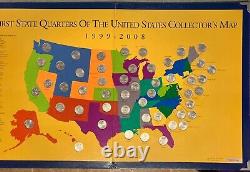 First State Quarters of the United States Collector's Map 1999-2008 Complete Set