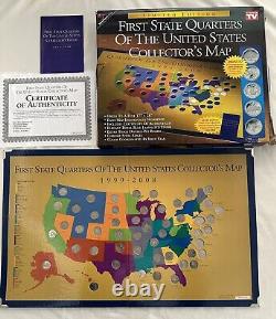 First State Quarters of the United States Collectors Map 1999-2008 -Silver Coins
