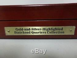 GOLD & SILVER HIGHLIGHTED STATEHOOD QUARTERS COLLECTION, 56 COINS & Display Case