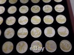 GOLD & SILVER HIGHLIGHTED STATEHOOD QUARTERS COLLECTION, 56 COINS & Display Case
