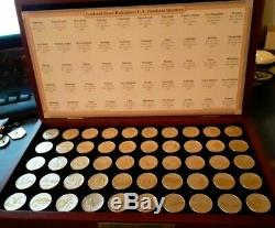 GOLD & SILVER HIGHLIGHTED U. S. STATEHOOD QUARTERS 50 State Set w Box 12.25×7×1.2