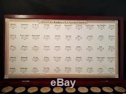 GOLD & SILVER HIGHLIGHTED U. S. STATEHOOD QUARTERS 50 State Set with Box 12.25×7×1.2