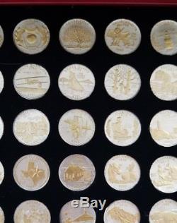 GOLD and SILVER HIGHLIGHTED STATEHOOD QUARTERS COLLECTION FREE SHIPPING