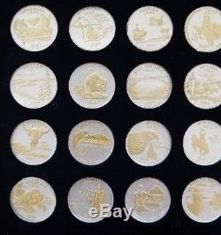 GOLD and SILVER HIGHLIGHTED STATEHOOD QUARTERS COLLECTION FREE SHIPPING