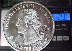 Giant 4 oz 2001 Washington Quarter. 999 Fine Silver State Quarters Reverse