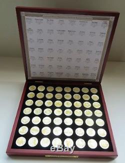 Gold And Silver Highlighted Statehood Quarter Collection 56 Coins With Display Box