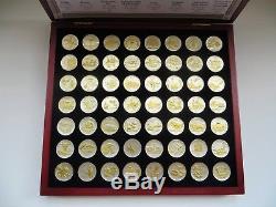 Gold And Silver Highlighted Statehood Quarter Collection 56 Coins With Display Box