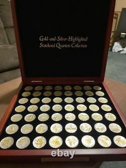 Gold And Silver Highlighted Statehood Quarters Complete Collection 56 Coin