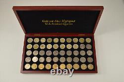 Gold & Silver Highlighted US State hooded Quarters 50 coin set