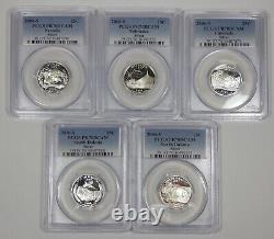 LOT x 5 2006-S State Silver Quarters PCGS PROOF 70 DEEP CAMEO SD/ND/NV/NE/CO