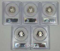 LOT x 5 2006-S State Silver Quarters PCGS PROOF 70 DEEP CAMEO SD/ND/NV/NE/CO