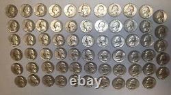 Lot Of 65 1964 Quarters Silver. 25 Cent Pieces